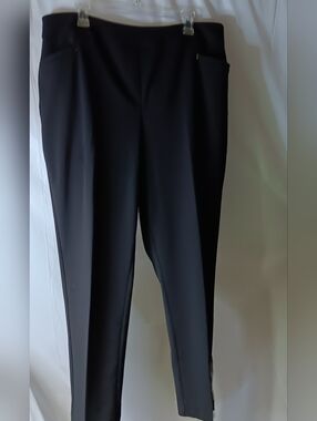 Cato Womens Black 18/20W Mid Rise Pull On Slacks